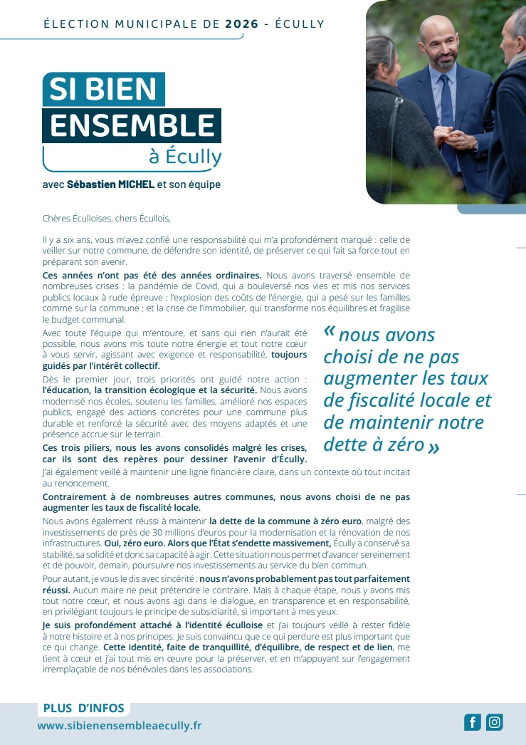 Lettre de Sébastien Michel